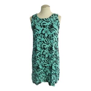 Island Beach Lifestyle Floral Sleeveless Dress Rayon Size Large